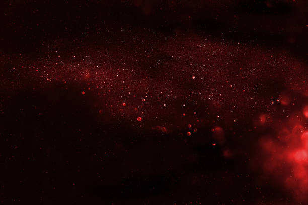 istock Red glitter vintage lights background 640133630