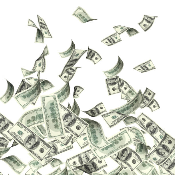 istock Flying banknotes of dollars 640134004