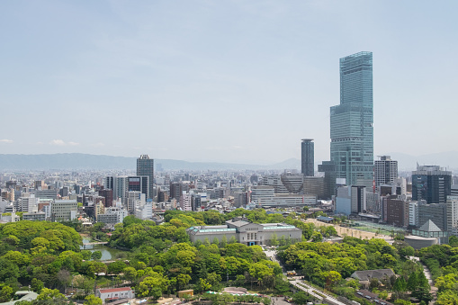 Aerial view of Osaka, Japan.