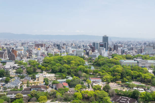 istock Aerial view of Osaka, Japan 640134226