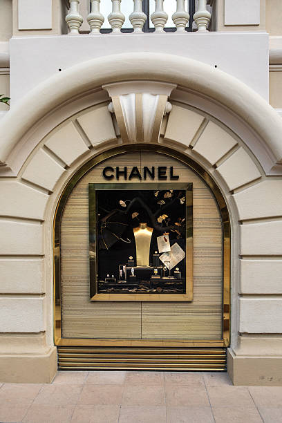Monte Carlo, Monaco - November 4, 2016: Chanel shop in Monte Carlo, Monaco. Chanel is a fashion house founded in 1909 specialized in haute couture and luxury goods.