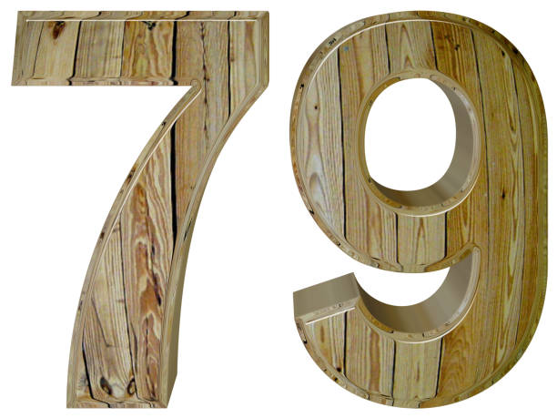 istock Numeral 79, seventy nine, isolated on white background, 3d rende 640136592