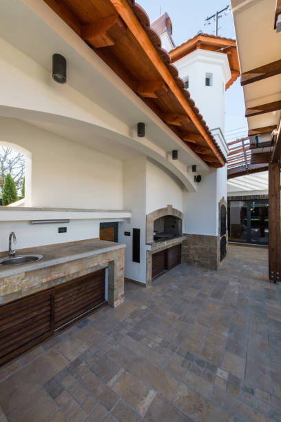 istock Sink in modern outdoor kitchen 640136630