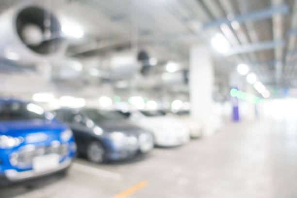 istock Abstract blur of a car park 640137238
