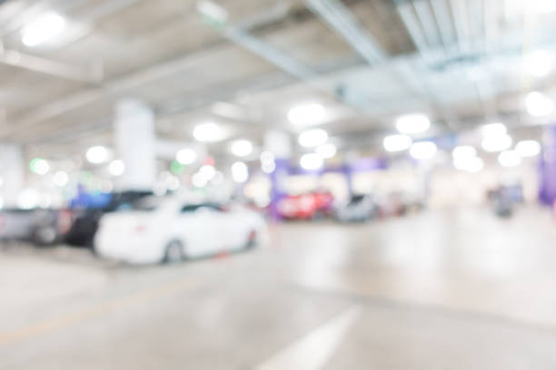 istock Abstract blur of a car park 640137304