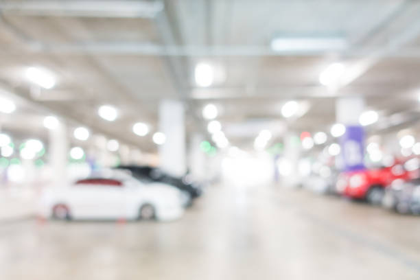 istock Abstract blur of a car park 640137346