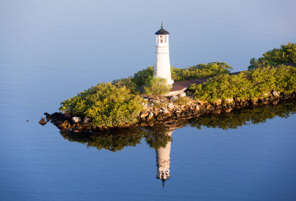 The view of Tampa city lighthouse on Harbour Island in the morning light (Florida).