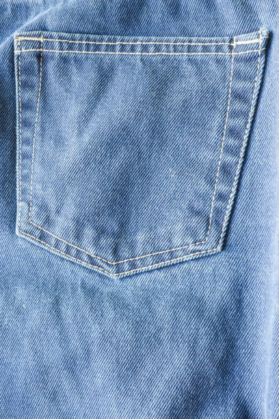 istock Blue jeans material with seam on pocket 640141268