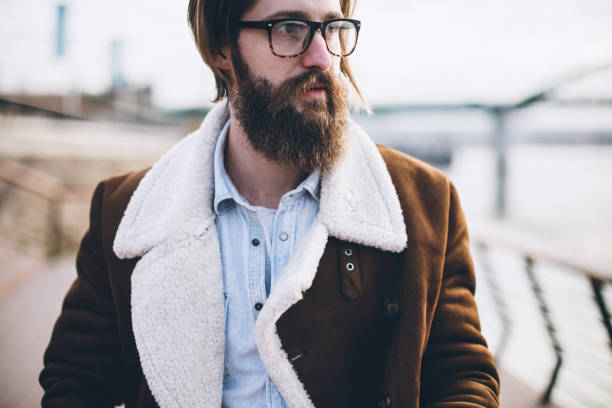 Handsome hipster man in the city