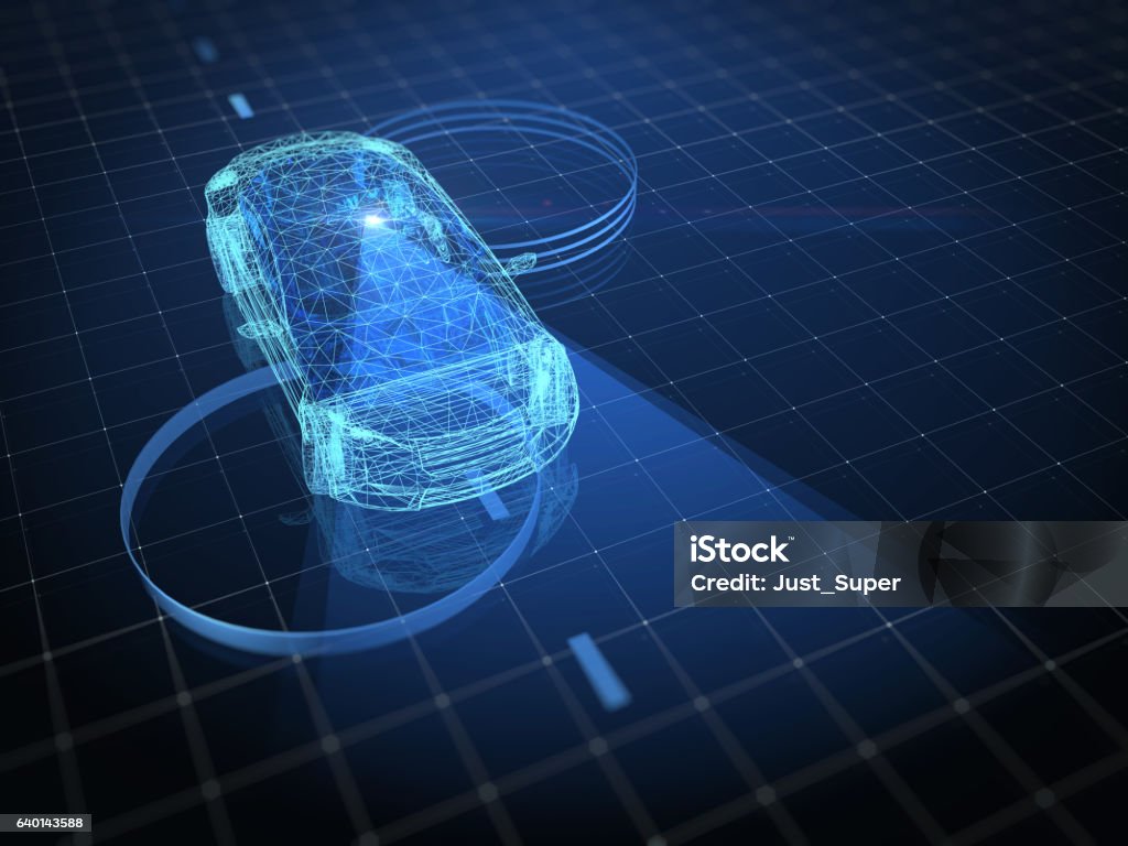 Driverless car Driverless car, autopilot Autonomous Technology Stock Photo