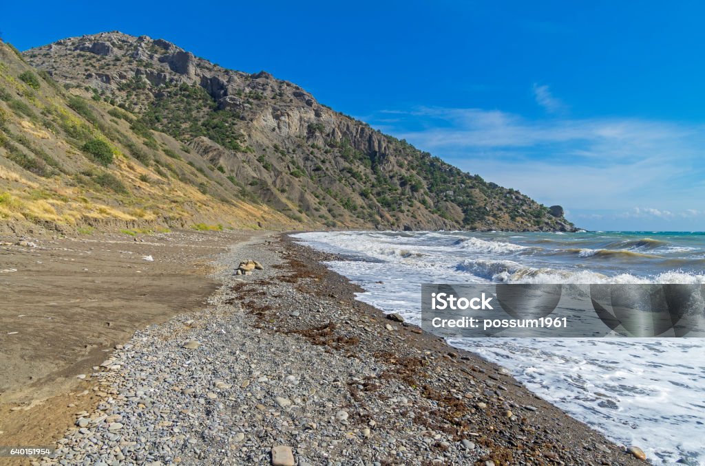 Strong Beach Strong Surf On An Empty Beach Crimea Stock Photo - Download Image Now ...