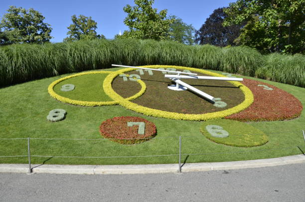 istock clock made with flowers in Geneva, Switzerland 640153862