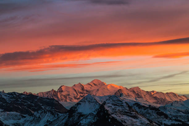 istock Mont-blanc at sunset in the french alps 640154708