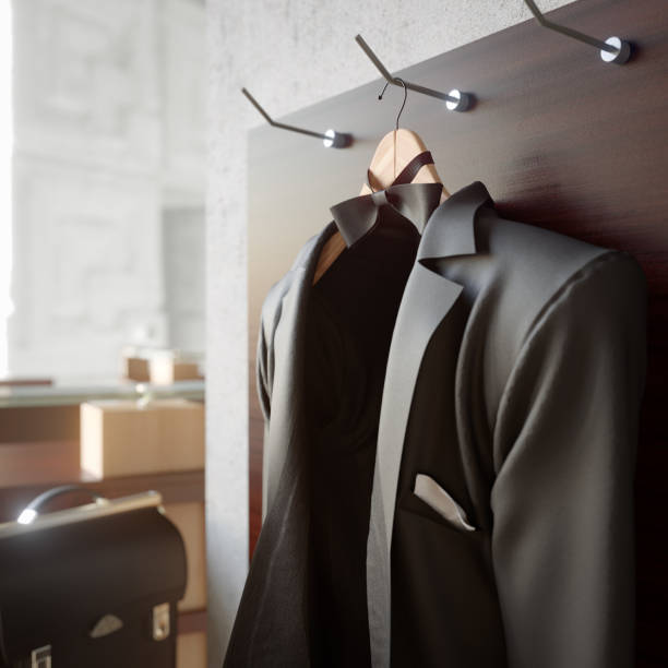 istock business jacket on textured wall concept photo background 640155702