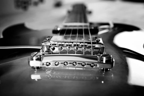 istock Acoustic guitar close up in dark background 640159104