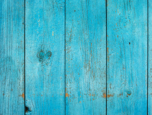 istock Old shabby painted fence 640159316
