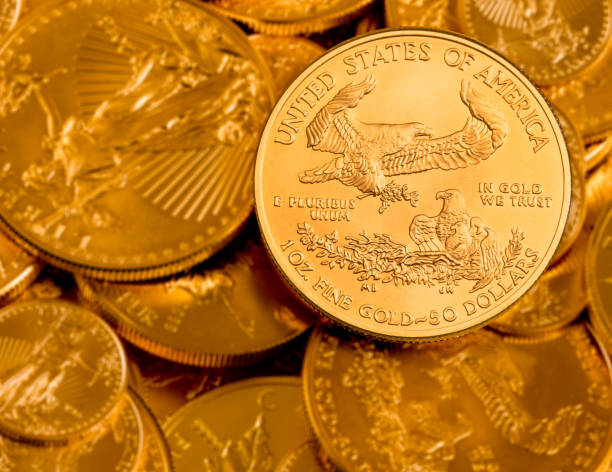 istock Coin with inscription in GOLD we trust 640162944