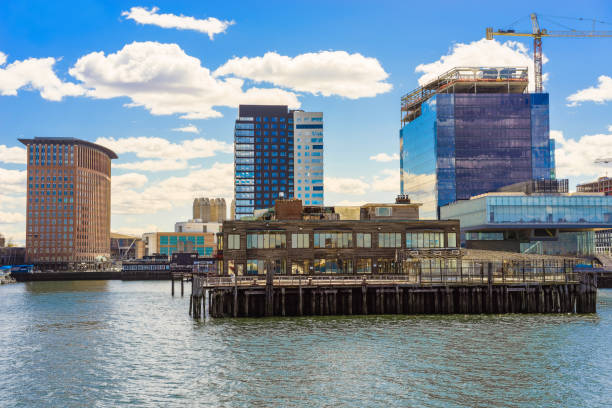 istock Harbor in Boston Wharf at Charles River Boston 640171244