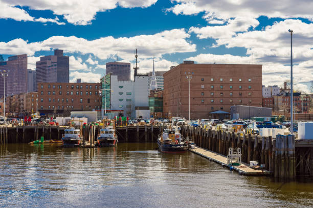 istock Harbor in Boston Wharf of Charles River 640171418