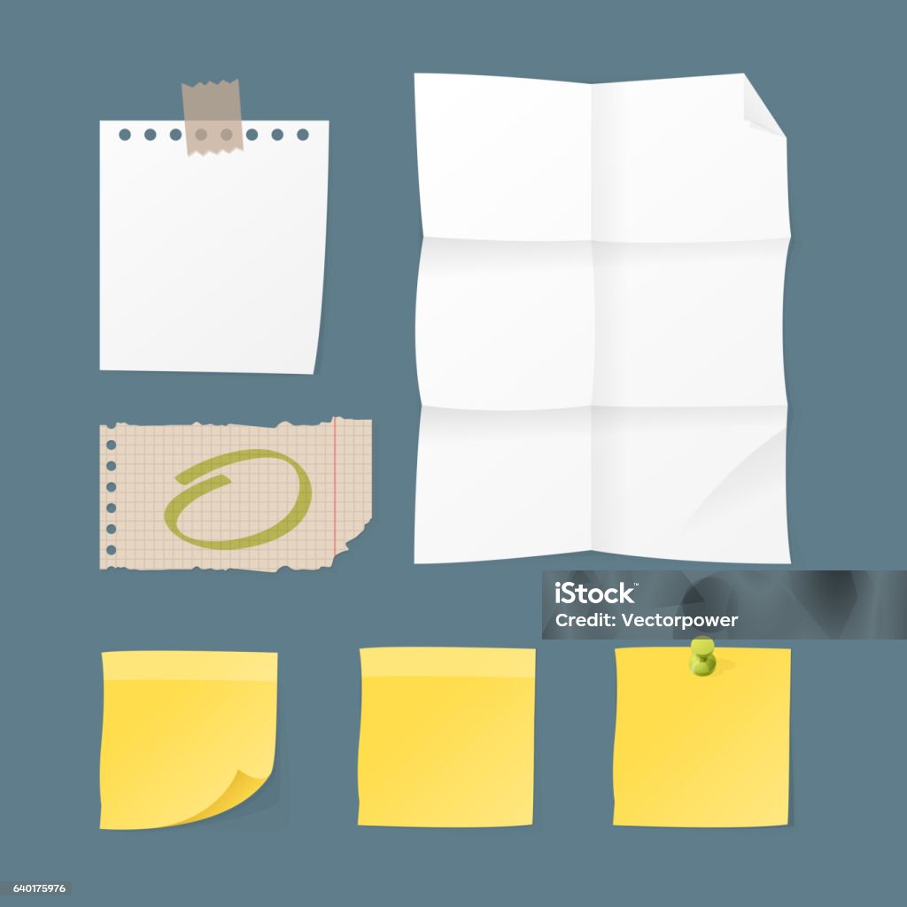 Message Note Sheet Paper Notes Sheet For Message Vector Illustration Stock Illustration ...
