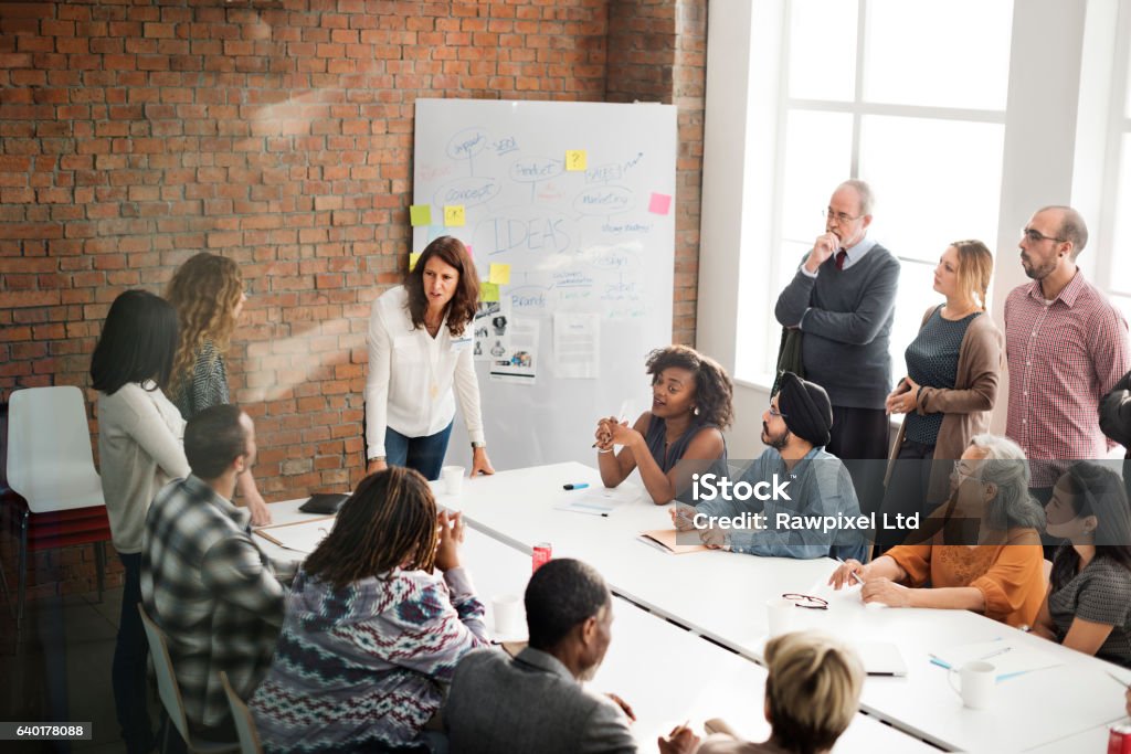 Meeting Discussion Talking Sharing Ideas Concept Multiracial Group Stock Photo