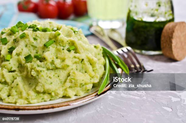 Green Mashed Potatoes Stock Photo - Download Image Now - Mash - Food State, Green Color, Pureed