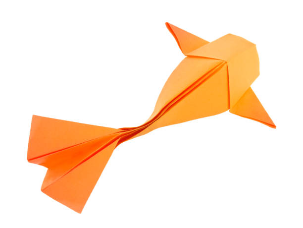 istock Orange fish of origami 640182248