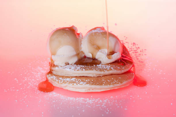 Sugar and honey mixed ice cream salad