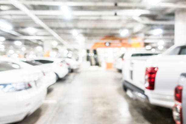 istock Abstract blur of a car park 640182698