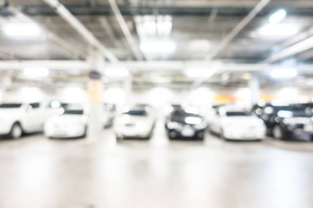 istock Abstract blur of a car park 640183126