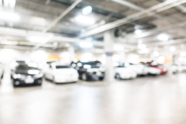 istock Abstract blur of a car park 640183140