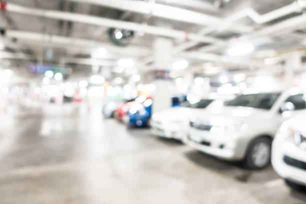 istock Abstract blur of a car park 640183208