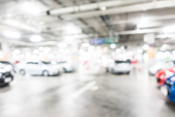 istock Abstract blur of a car park 640183220