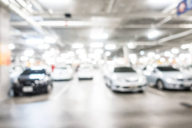 istock Abstract blur of a car park 640183256