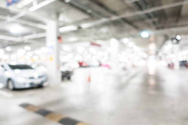 istock Abstract blur of a car park 640183268