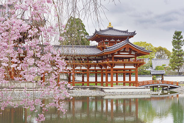Kyoto, Japan - April 08 2016: Byodo-in is a Buddhist temple in the city of Uji in Kyoto Prefecture Japan. It is jointly a temple of the Jodo-shu (Pure Land) and Tendai-shu sects.