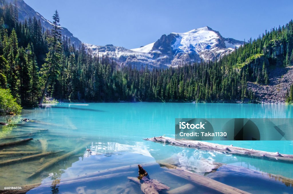 Panoramic turquoise color lake in mountainscape, British Columbia, Canada Beautiful summer hiking at Joffre lakes, Joffre lakes provincial park, British Columbia, Canada. Canada Stock Photo