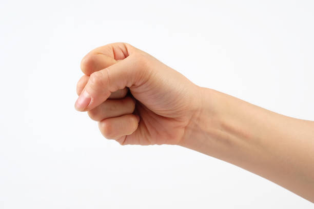 istock Woman hand isolated on white background with clipping path 640195166