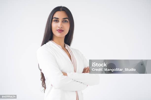 Closeup Of Proud Gorgeous Indian Business Woman Stock Photo - Download Image Now - Women, One Woman Only, Indian Ethnicity