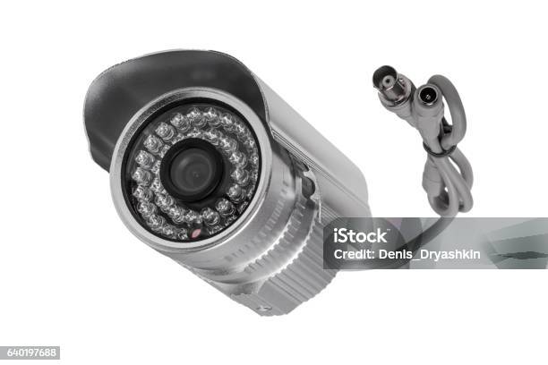 External Security Surveillance Camera With Night Vision Led Backlight Stock Photo - Download Image Now