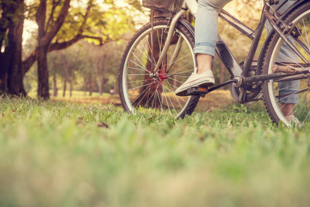 istock Woman with Bicycle and lifestyle concept 640197794