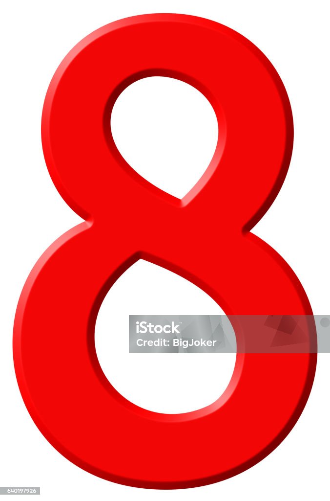 Numarul 8 Numeral 8 Eight Isolated On White Background 3d Render Stock Photo ...