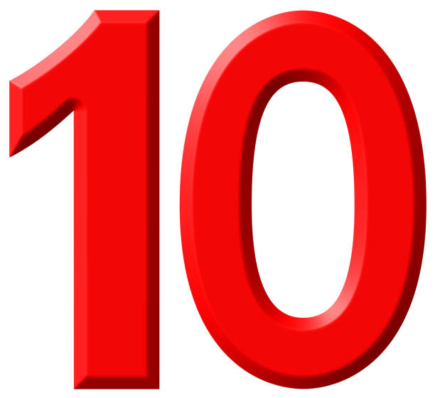 Numeral 10 Ten Isolated On White Background 3d Render Stock