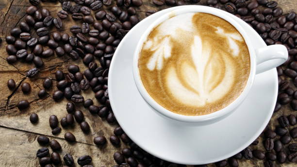 istock Latte, cappuccino or espresso coffee with roasted coffee beans 640198144