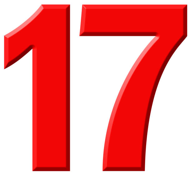istock Numeral 17, seventeen, isolated on white background, 3d render 640198160