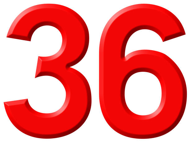 istock Numeral 36, thirty six, isolated on white background, 3d render 640199116