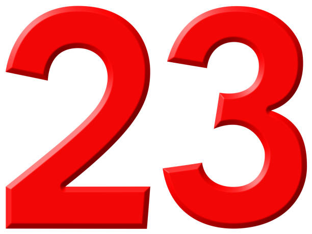 istock Numeral 23, twenty three, isolated on white background, 3d rende 640199282