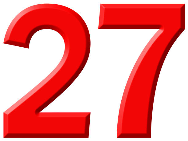 istock Numeral 27, twenty seven, isolated on white background, 3d rende 640199402