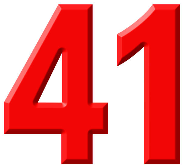 istock Numeral 41, forty one, isolated on white background, 3d render 640199520
