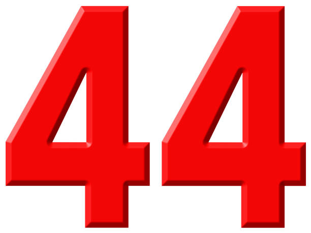 istock Numeral 44, forty four, isolated on white background, 3d render 640199614
